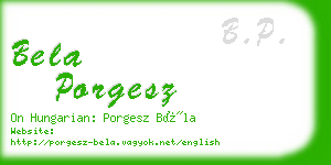 bela porgesz business card